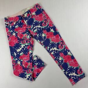 Lilly Pulitzer Worth Skinny Secret Garden Jeans 6 Cropped Bloomcore Coconut Girl